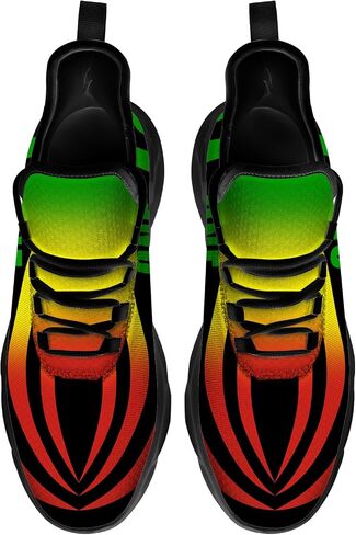 Custom Rasta Sneakers Men Women Running Shoes Add Name Lightweight Walking Tennis Shoes Gifts for Men Women in Saudi Arabia