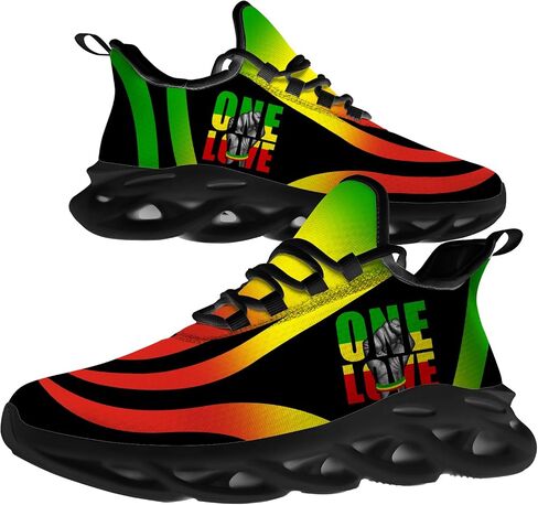 Custom Rasta Sneakers Men Women Running Shoes Add Name Lightweight Walking Tennis Shoes Gifts for Men Women in Saudi Arabia