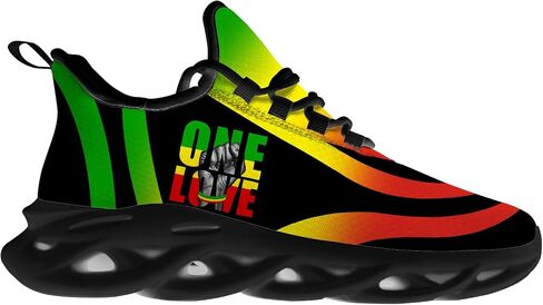 Custom Rasta Sneakers Men Women Running Shoes Add Name Lightweight Walking Tennis Shoes Gifts for Men Women in Saudi Arabia