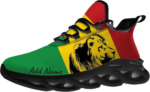Custom Rasta Sneakers Men Women Running Shoes Add Name Lightweight Walking Tennis Shoes Gifts for Men Women in Saudi Arabia
