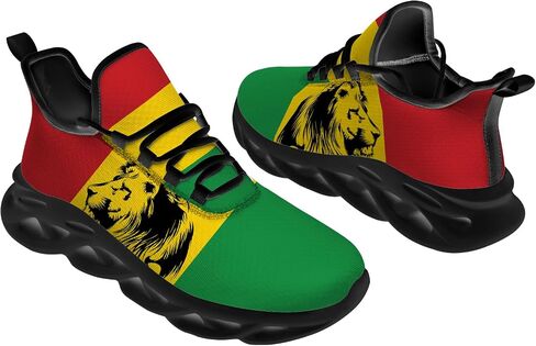 Custom Rasta Sneakers Men Women Running Shoes Add Name Lightweight Walking Tennis Shoes Gifts for Men Women in Saudi Arabia
