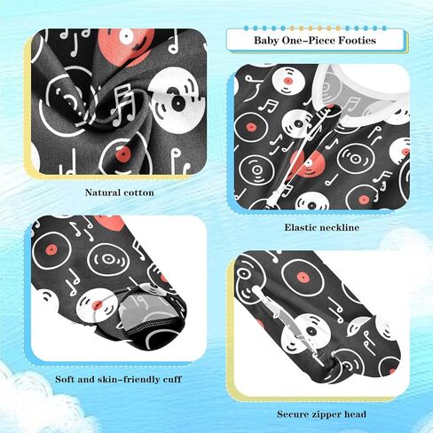 Dussdil Baby One-Piece Footies Newborn Rompers Pajamas Cotton Footed Pjs for Sleep Play Boys Girls 3 6 9 12 18 24m in Saudi Arabia