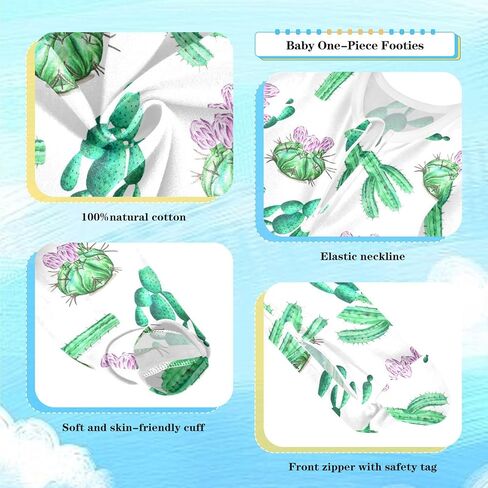 Dussdil Baby One-Piece Footies Newborn Rompers Pajamas Cotton Footed Pjs for Sleep Play Boys Girls in Saudi Arabia