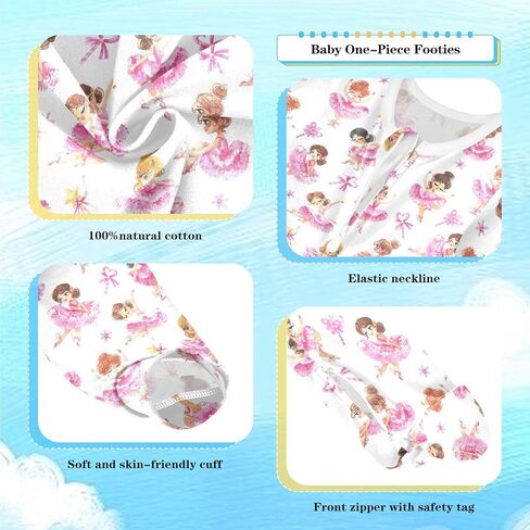 Dussdil Baby One-Piece Footies Newborn Rompers Pajamas Cotton Footed Pjs for Sleep Play Boys Girls in Saudi Arabia