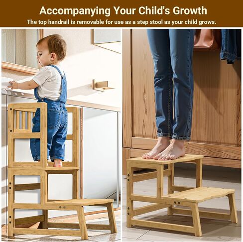 Cosyland Toddler Kitchen Stool Helper - Strom's Step Stool مع هيكل الحارس الجانبي للمطبخ/الحوض/غرفة المعيش in Kuwait
