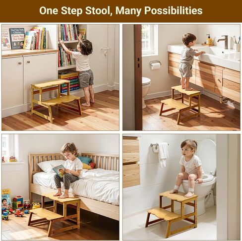 Cosyland Toddler Kitchen Stool Helper - Strom's Step Stool مع هيكل الحارس الجانبي للمطبخ/الحوض/غرفة المعيش in Kuwait