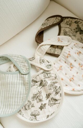 Oilo Burp Cloth 2-Pack Set, Large (12" X 22"), 8-Layer Organic Premium Cotton 4-Way Muslin, Luxuriously Soft, Super Absorbent, & Durable, Machine Washable, Bark Brown & Sea Moss Sage Green in Kuwait