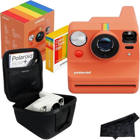 Polaroid Now+ 3rd Generation Bluetooth i-Type Instant Camera with 16 Color Film Photos, Arctic Blue | App Controlled with Signature Series Power Bundle in Kuwait