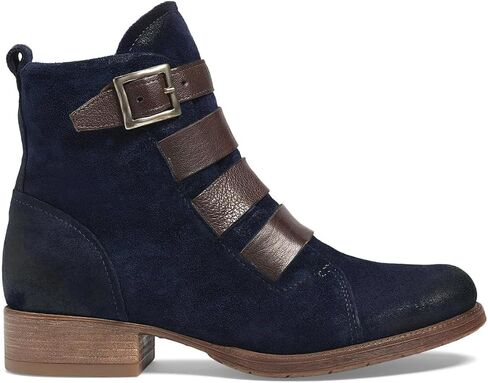 LEHOOR Combat Booties for Women Low Chunky Heel Round Toe Western Ankle Boots Burnished Side Zipper Suede Cowboy Cowgirl Boot Buckle Strap Two-Toned Short Riding Boots Fall Winter Vintage 4-11 M US in Kuwait