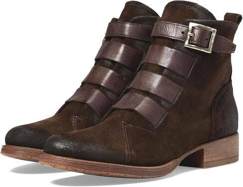 LEHOOR Combat Booties for Women Low Chunky Heel Round Toe Western Ankle Boots Burnished Side Zipper Suede Cowboy Cowgirl Boot Buckle Strap Two-Toned Short Riding Boots Fall Winter Vintage 4-11 M US in Kuwait