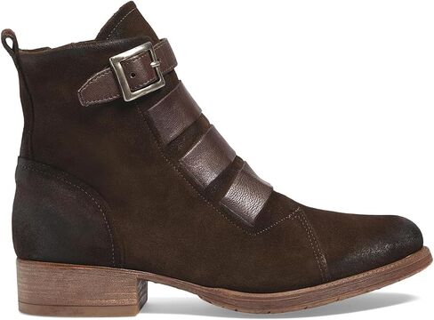 LEHOOR Combat Booties for Women Low Chunky Heel Round Toe Western Ankle Boots Burnished Side Zipper Suede Cowboy Cowgirl Boot Buckle Strap Two-Toned Short Riding Boots Fall Winter Vintage 4-11 M US in Kuwait