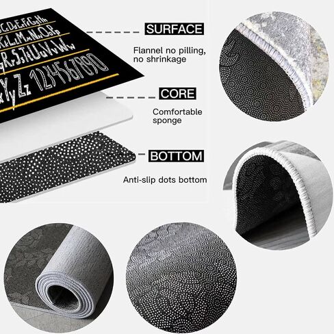 Car Mat for Kids Toy Cars, 2x8ft, Track Car Road Hopscotch Number Fun Educational Grey Runner Rug, Premium Anti-Skip Sturdy Learning Carpet Rugs for Living Room Kitchen Bathroom in Saudi Arabia