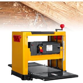 13'' Desktop Woodworking Planer,2000w Thickness Planner w/Height Adjustment Dual Dust Exhaust Mode 8000r/Min Construction Machinery Woodworking