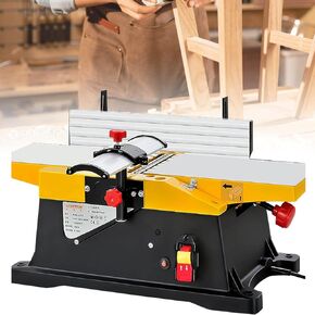 6 Inch Woodworking Benchtop Jointer,1800W Electric Wood Planer w/12000R/Min 2.99mm Cut Depth Power-Off Protection,for Woodworking Enthusiast