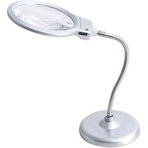 Magnifying Glass 10 Times 20 Times Old Reading Electronic Clock Mobile Phone Repair Glass Desktop Glass with LED Light Magnifier