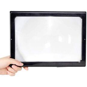 Magnifiers Desktop Magnifying Glass Led with Light HD Reading Elderly Children Students 3 Times Chest Hanging a4A4 Large Lens Rectangular Full Page Reading Repair Electronic Circuit Cross Stitc
