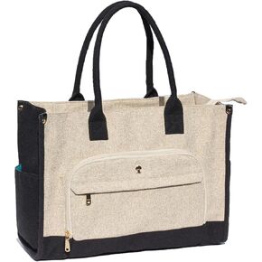 Travel Diaper Tote Bag, with 2 Insulated Pouches Utility Tote Travel Diaper Bag for Parenting & Work Nurse Teacher Use
