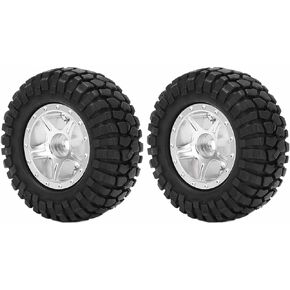مجموعة من إطارات وحافات الألمنيوم 2 ، 1/24 RC Treachl ، ترقية إطارات العجلات لـ SCX24 RC المحوري - أجزاء ترقية متينة للسيارات (أسود)