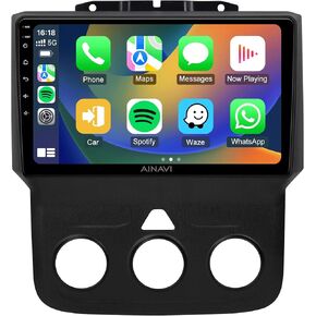 9-inch Android 12 Car Stereo for Dodge Ram 1500 2500 3500 2013-2018 Upgrade Radio DSP Auto Stereo (3GB+32GB) Wireless Apple CarPlay GPS Navigation 5G WiFi Bluetooth Replacement Installation Kit