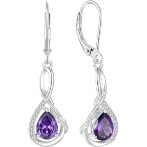 CARICY Dangle Drop Earrings 925 Sterling Silver Earring Infinity Leverback Peridot Gemstones Earrings for Women Anniversary Christmas Jewelry in Kuwait