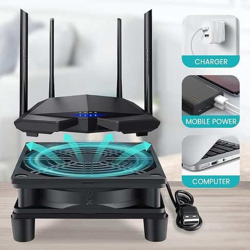 Wathai 120mm x 4 Router TV Box Fan 110v - 240v Big Airflow with Speed Control for DIY Gaming Consoles, Amplifiers, Xbox, Laptop Stand, Mining Machines Devices Cooling in Saudi Arabia
