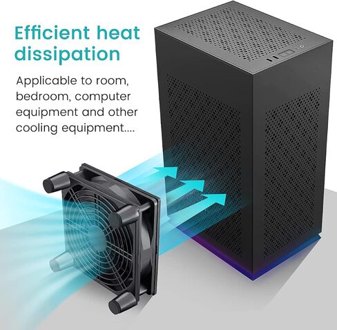 Wathai 120mm x 4 Router TV Box Fan 110v - 240v Big Airflow with Speed Control for DIY Gaming Consoles, Amplifiers, Xbox, Laptop Stand, Mining Machines Devices Cooling in Saudi Arabia