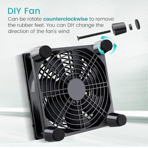 Wathai 120mm x 4 Router TV Box Fan 110v - 240v Big Airflow with Speed Control for DIY Gaming Consoles, Amplifiers, Xbox, Laptop Stand, Mining Machines Devices Cooling in Saudi Arabia