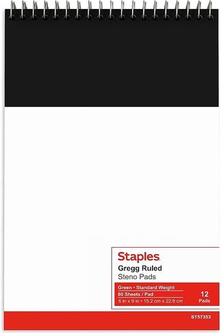Staples Green Paper Steno Pads, Gregg Ruled, 6" x 9", 12/Pack in Saudi Arabia