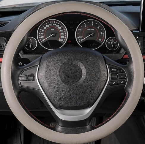 غطاء عجلة القيادة من السيليكون العالمي، يناسب عجلات القيادة بقطر 14 إلى 23 بوصة، ملحق جلدي للسيارة وبطانة مضادة للانزلاق (وردي فاقع) in Kuwait