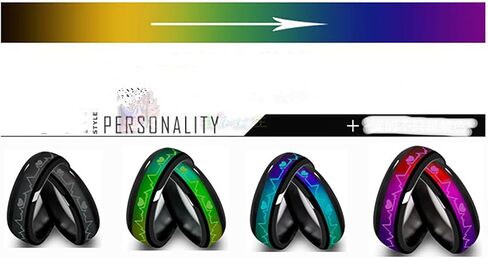 JEYKAY Color Changing Titanium/Stainless Steel Mood Ring, EKG w/Hearts Design, Gift Box Included. in Saudi Arabia
