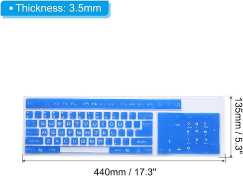 PATIKIL Pc غطاء لوحة المفاتيح الجلد سيليكون سطح المكتب لوحة المفاتيح غطاء لوحة المفاتيح الجلد لحجم قياسي الكمبيوتر الكمبيوتر سطح المكتب لوحات المفاتيح 17.3 "x 5.3" واضح لوحة المفاتيح غطاء الجلد حامي 3PCS in Saudi Arabia