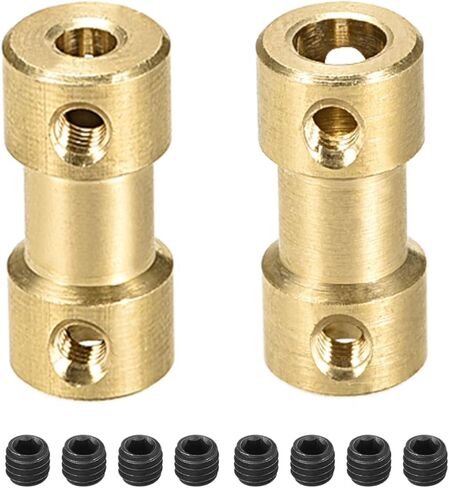 وصلة وصلة توصيل بعمود نحاسي جامدة ملحقات المحرك [للطابعة ثلاثية الأبعاد] - فتحة من 2 مم إلى 4 مم L20 x D9/ذهبي/4 عبوات in Kuwait