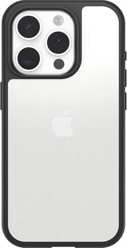 حافظة OtterBox iPhone 15 Pro (فقط) من سلسلة Prefix - أسود كريستالي، رفيعة للغاية، مناسبة للجيب، حواف مرتفعة تحمي الكاميرا والشاشة، متوافقة مع الشحن اللاسلكي in Saudi Arabia
