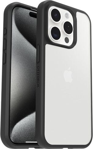 حافظة OtterBox iPhone 15 Pro (فقط) من سلسلة Prefix - أسود كريستالي، رفيعة للغاية، مناسبة للجيب، حواف مرتفعة تحمي الكاميرا والشاشة، متوافقة مع الشحن اللاسلكي in Saudi Arabia