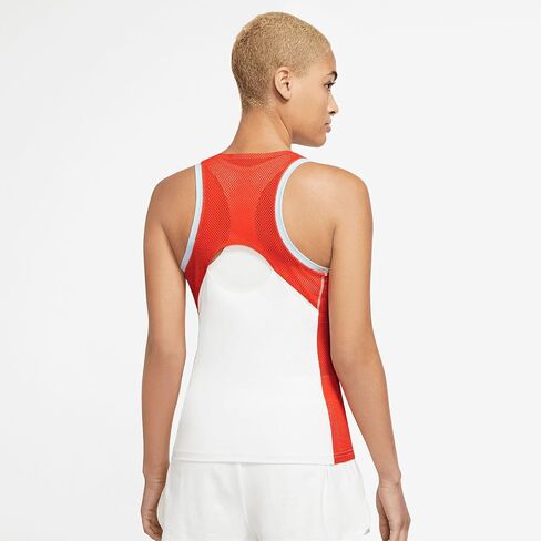 Nike Court Dri-FIT Slam Women's Tennis Tank, White/Team Orange/Glacier in Saudi Arabia