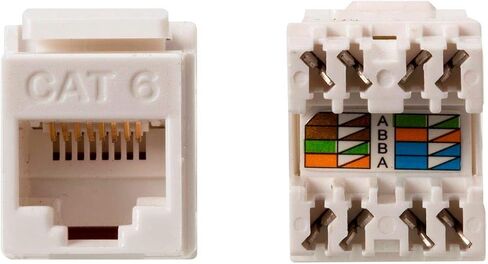 Monoprice Cat6 RJ-45 180-Degree Punch Down Keystone Dual IDC, Orange in Saudi Arabia