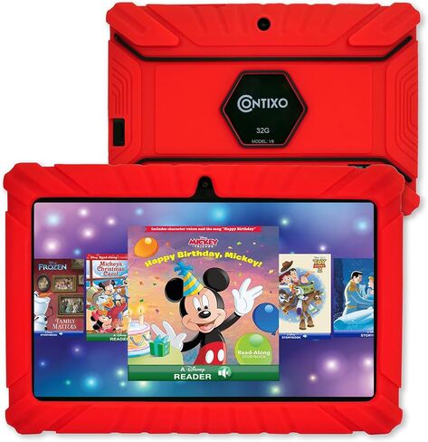 Contixo V8-4 7" Kids Tablet, 2GB RAM, 16GB Storage, Android 11 GO, Ultimate Learning Tablet for Children with Teacher’s Approved Apps, Kid Proof Protection Case,Pink in Saudi Arabia