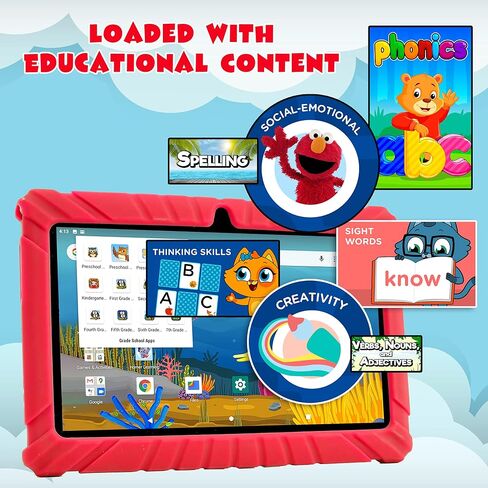 Contixo V8-4 7" Kids Tablet, 2GB RAM, 16GB Storage, Android 11 GO, Ultimate Learning Tablet for Children with Teacher’s Approved Apps, Kid Proof Protection Case,Pink in Saudi Arabia