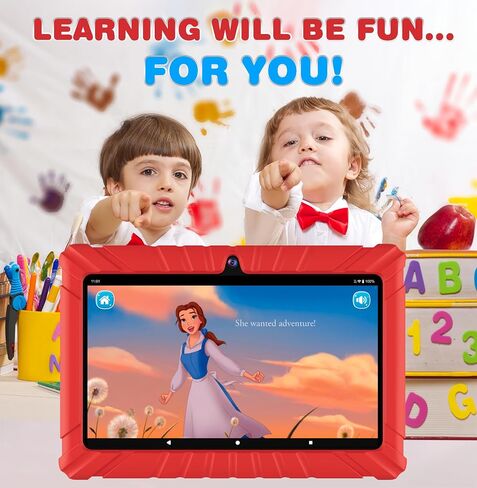 Contixo V8-4 7" Kids Tablet, 2GB RAM, 16GB Storage, Android 11 GO, Ultimate Learning Tablet for Children with Teacher’s Approved Apps, Kid Proof Protection Case,Pink in Saudi Arabia