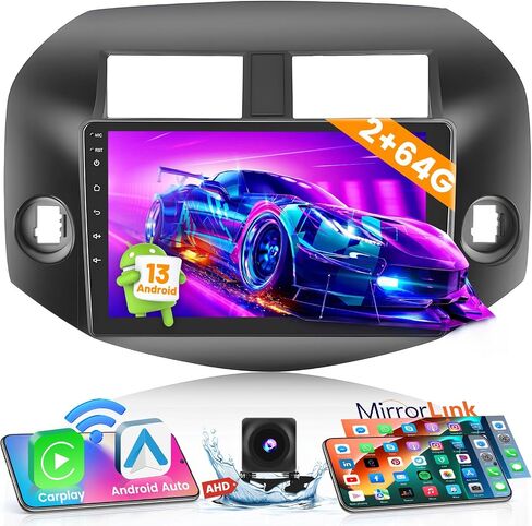 2+64 جيجا بايت Apple Carplay لاسلكي لراديو Android Toyota RAV4 2007-2012، شاشة Hikity 10.1 بوصة تعمل باللمس RAV4 ستيريو مع Android Auto، HiFi، نظام تحديد المواقع العالمي (GPS)، واي فاي، بلوتوث، SWC، ميكروفون، كاميرا احتياطية in Saudi Arabia
