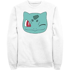 Fifth Sun Pokemon Men's Bulbasaur Face Pullover Crew Fleece