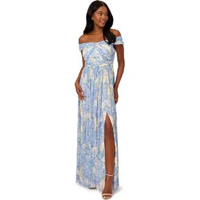 Adrianna Papell Women's Printed Off Shoulder Gown