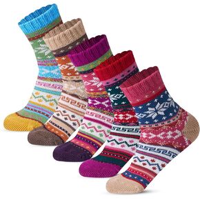 Giggling Getup Women Winter Socks, Warm Thick Soft Wool Crew Socks for Christmas, Holiday, Birthday Gift in Kuwait