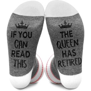 If You Can Read This The Queen Has Retired, Happy Retirement Gifts For Women Socks Size 5.5-11, Gifts for Families Friends on Birthday Thanksgiving Christmas Day - A53
