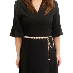 Metal Waist Chain Belts for Dress Gold Link Waistband Chain Cinch Belt for Women