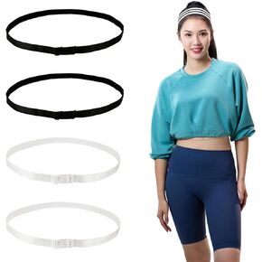 4pcs Adjustable Crop Band for Tucking, Elastic Crop Tuck Bands Stretchy Croptuck Belts Tool for Tucking T-Shirt Shirts Tops DIY Clothes (2 Black, 2 White)