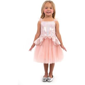 Little Adventures Rose Gold Tutu Princess Dress Up Costume - Machine Washable Child Pretend Play Dress with No Glitter