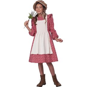 Girl's Red Frontier Settler Costume