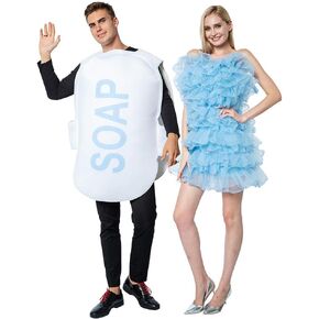 ReneeCho Couple Halloween Loofah & Soap Costume Adults Funny Matching Bubble Outfit Sets