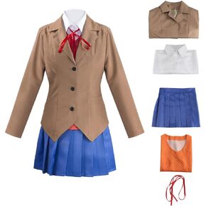 Juejuezi Doki Doki Literature Monika Outfit Yuri Ddlc Uniform Sayori Cosplay School Girl Costume Halloween